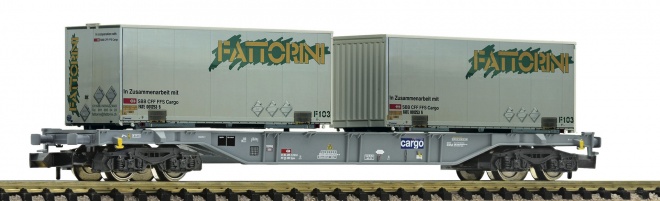 Container carrier car type Sgns with containers FATTORINI<br /><a href='images/pictures/Fleischmann/Fleischmann-865242.jpg' target='_blank'>Full size image</a>